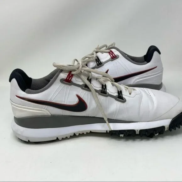 Nike Tiger Woods TW 2014 Volt 599416 -100 White Red Golf Shoes Cleat Sz 12 tW14